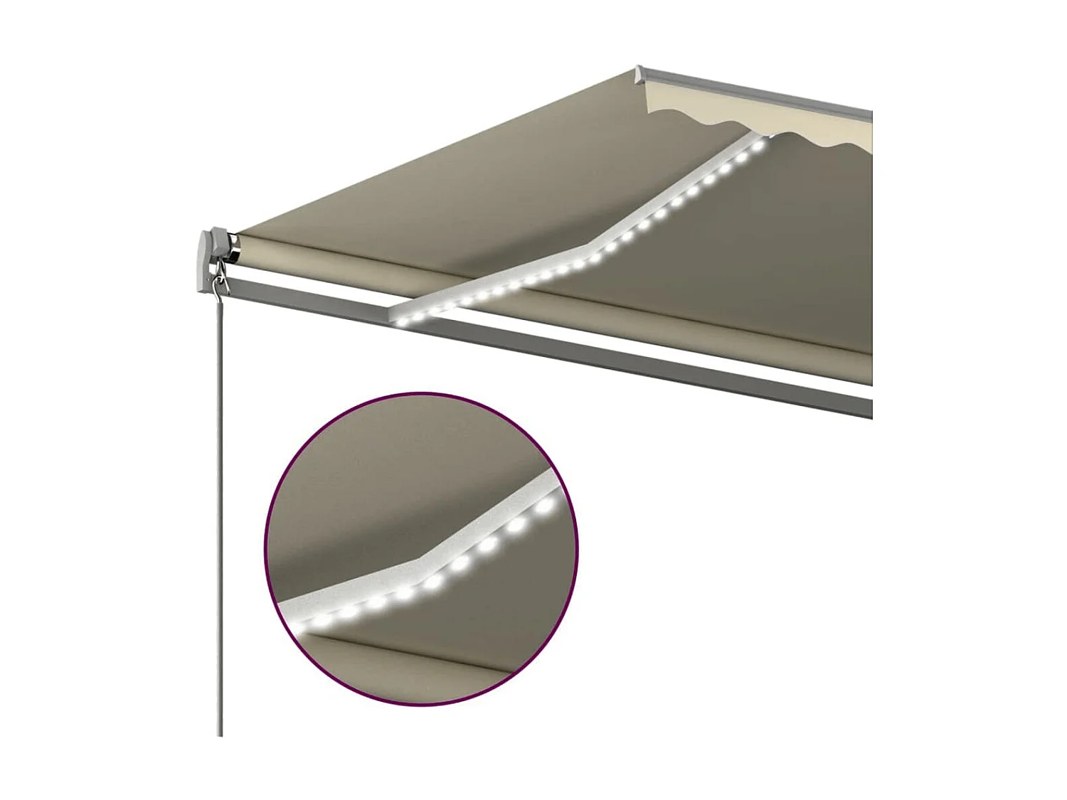 Auvent automatique avec capteur de vent et LED 400x350 Crème