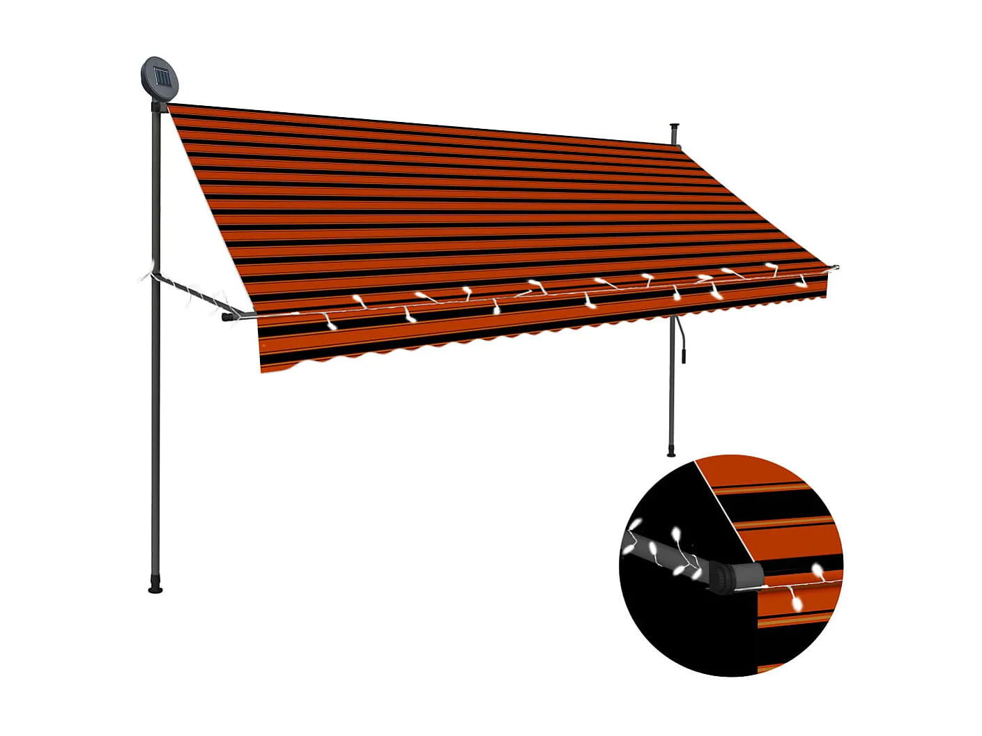 Auventanuel rétractable avec LED 300 Orange etarron