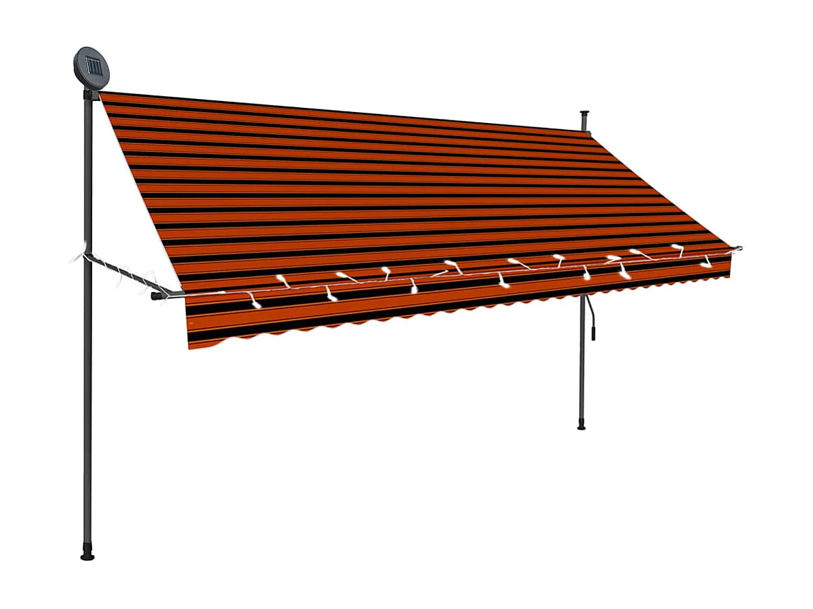 Auventanuel rétractable avec LED 300 Orange etarron