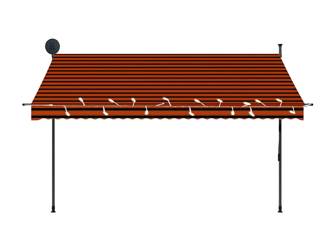 Auventanuel rétractable avec LED 300 Orange etarron