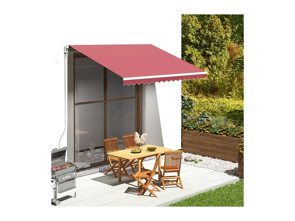 Tissu de remplacement pour auvent Bordeaux rouge 3,5x2,5