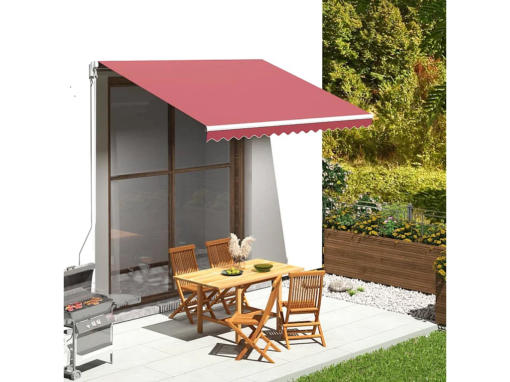 Tissu de remplacement pour auvent Bordeaux rouge 3,5x2,5