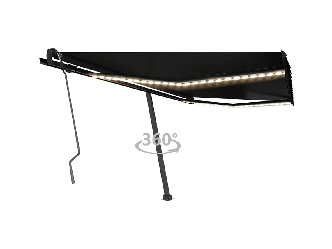 Uitschuifbaar zonnescherm met LED 400x350 Antraciet