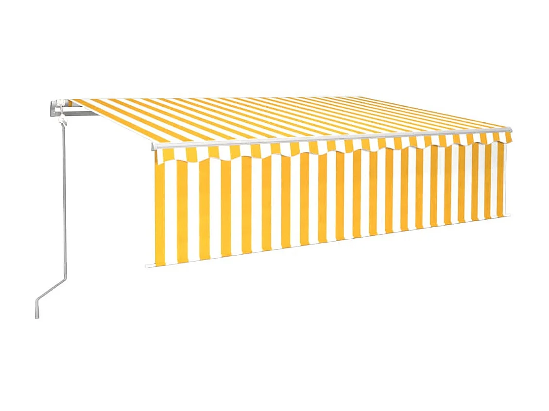 Auvent automatique rétractable avec store 6x3 Jaune et blanc