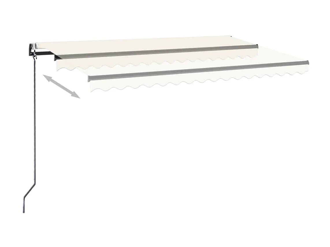 Auvent automatique avec capteur de vent et LED 450x350 Crème