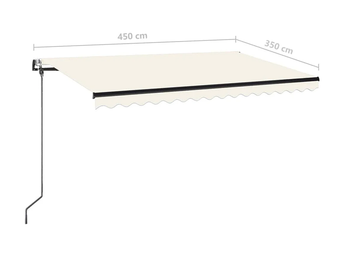 Auvent automatique avec capteur de vent et LED 450x350 Crème