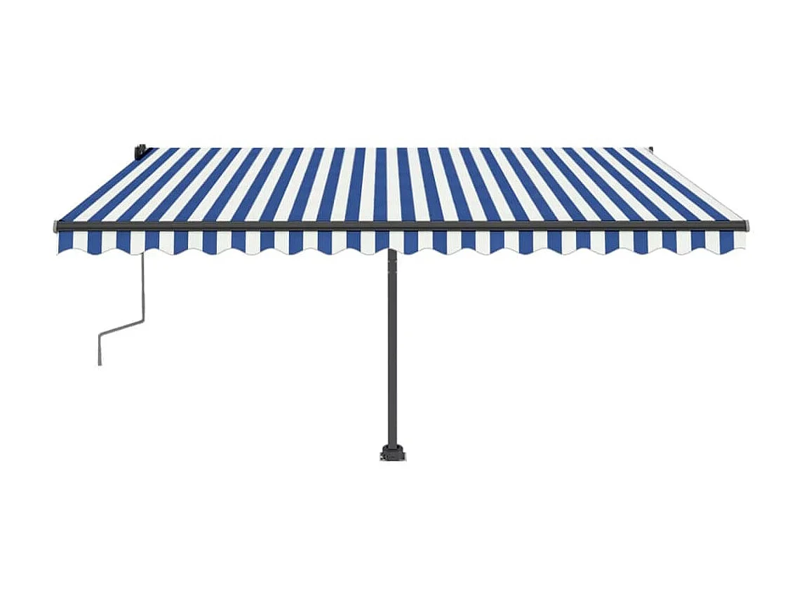 Auventanuel rétractable avec LED 400x350 Bleu et blanc