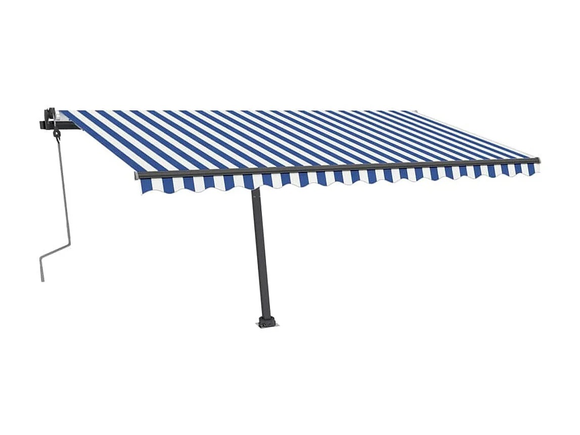 Auventanuel rétractable avec LED 400x350 Bleu et blanc