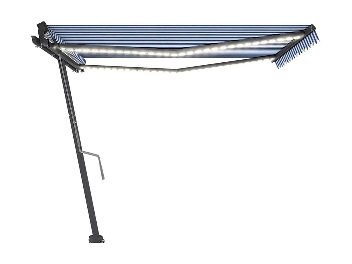 Auventanuel rétractable avec LED 400x350 Bleu et blanc