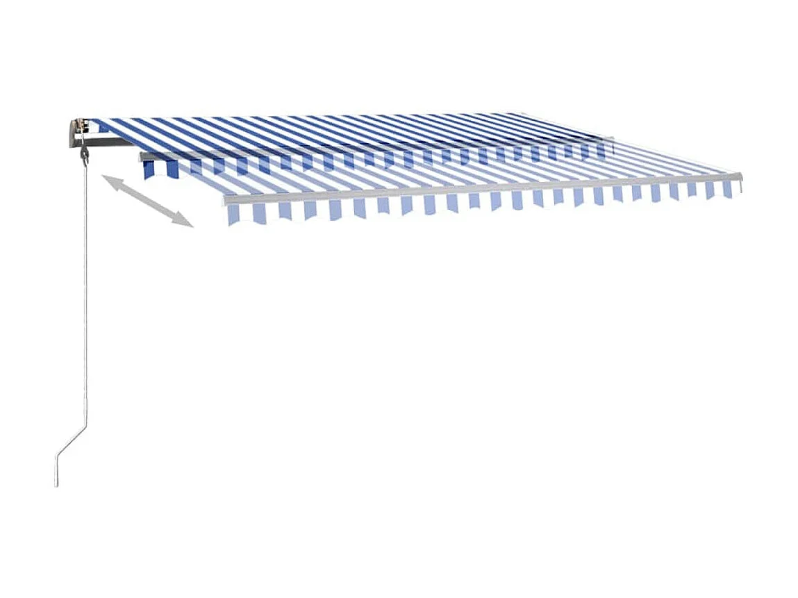 Auventanuel rétractable avec LED 400x350 Bleu et blanc