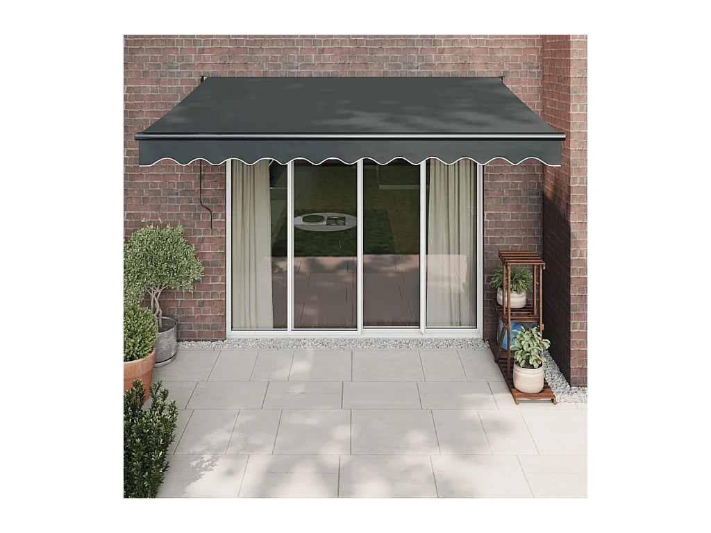Auvent rétractable anthracite 3x2,5 tissu et aluminium