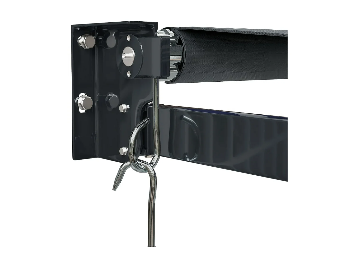 Auvent rétractable anthracite 3x2,5 tissu et aluminium