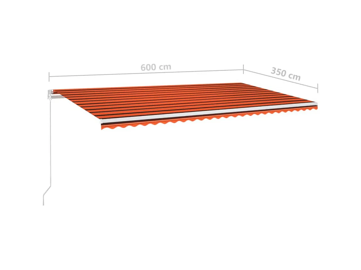 Uitschuifbare luifel met LED 600x350 Oranje etarron
