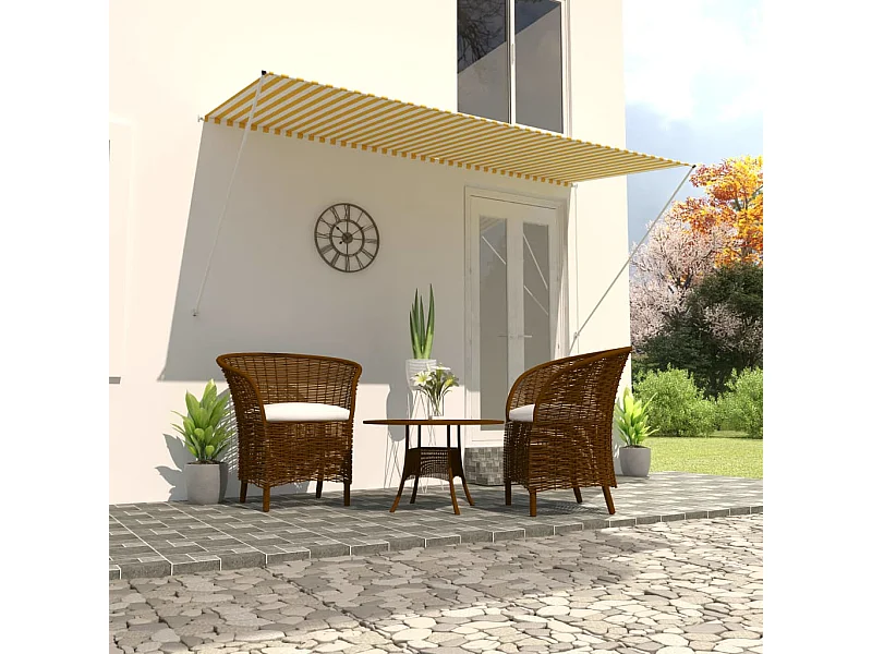 Auvent rétractable 300x150 Jaune et blanc