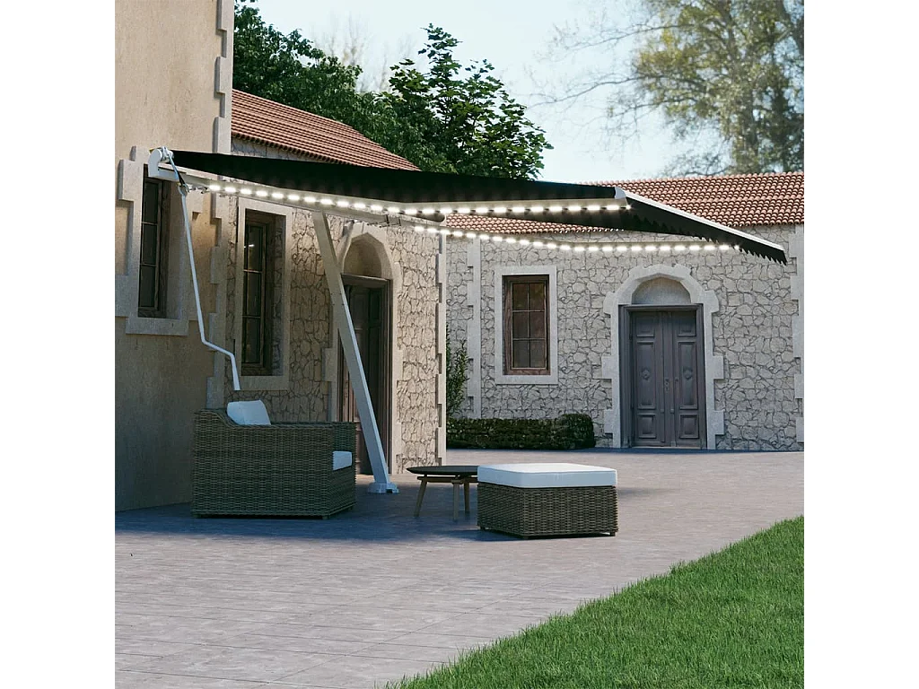 Auvent automatique et capteur de vent/LED 450x300 Anthracite
