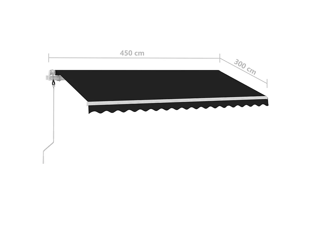 Auvent automatique et capteur de vent/LED 450x300 Anthracite