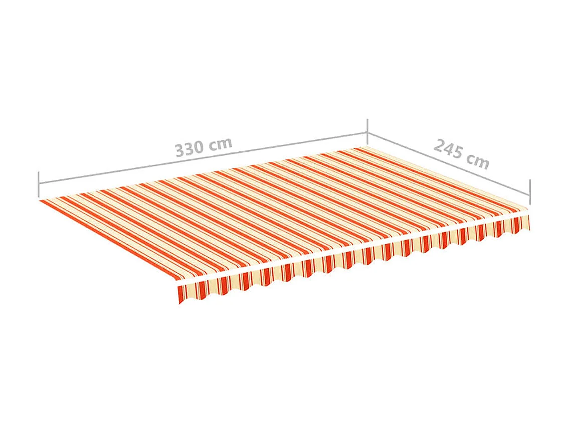 Tissu de remplacement pour auvent Jaune et orange 3,5x2,5
