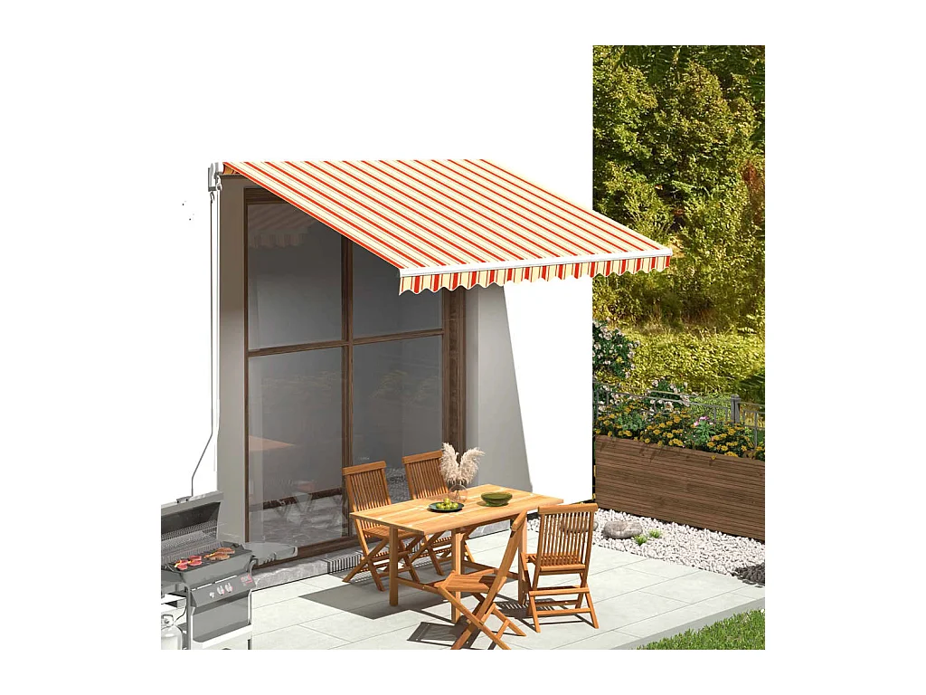 Tissu de remplacement pour auvent Jaune et orange 3,5x2,5