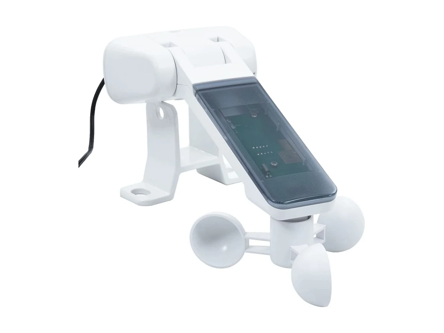 Auvent automatique capteur de vent/LED 500x300 Bleu et blanc