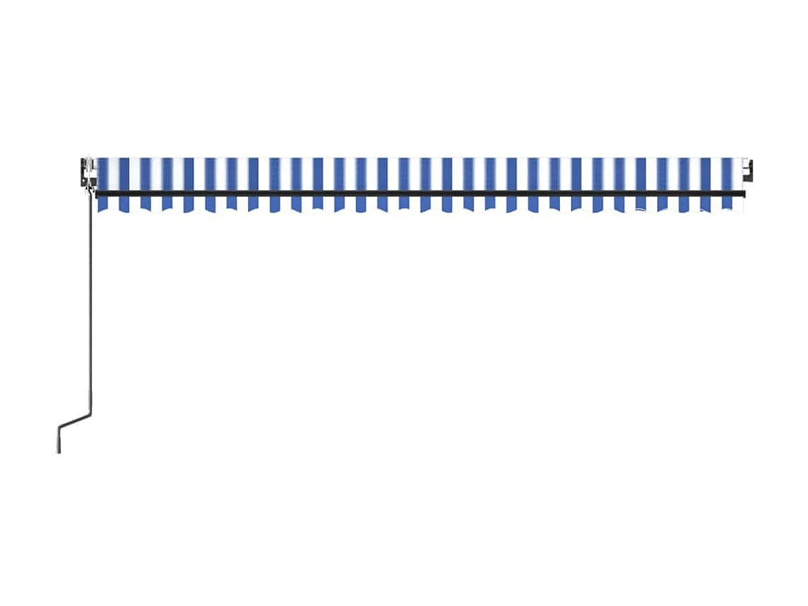 Auvent automatique capteur de vent/LED 500x300 Bleu et blanc