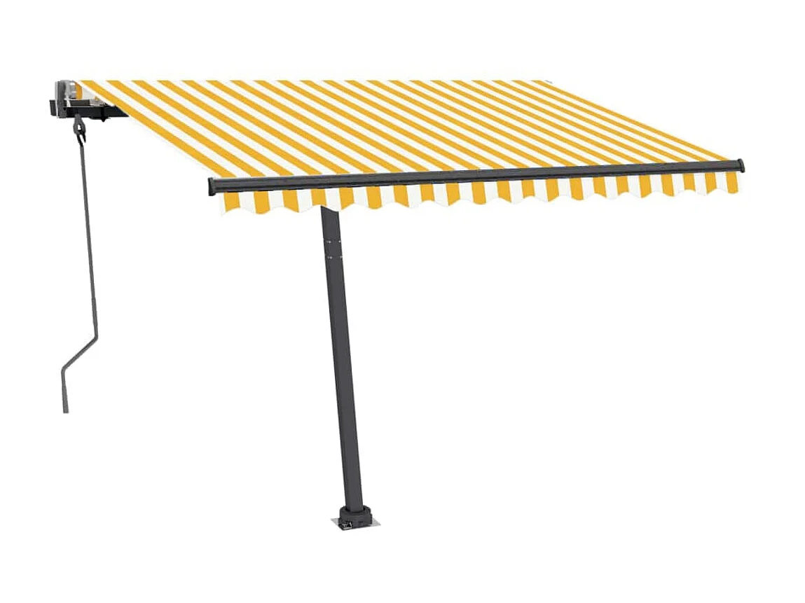 Auvent automatique sur pied 300x250 Jaune/Blanc