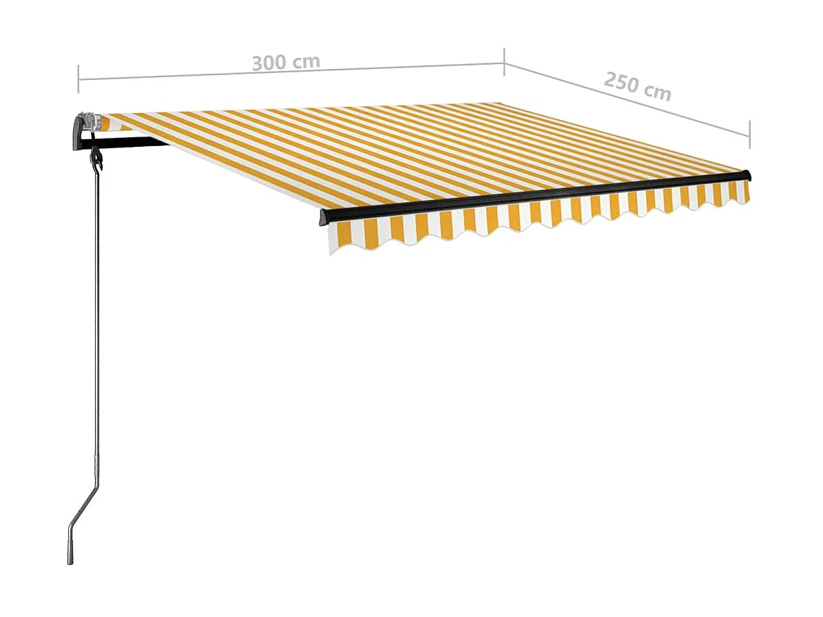Auvent automatique sur pied 300x250 Jaune/Blanc