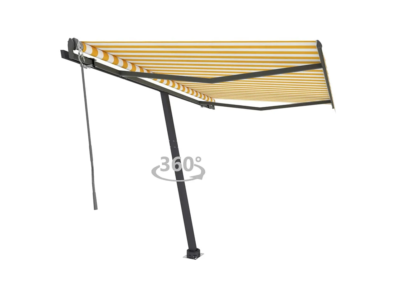 Auvent automatique sur pied 300x250 Jaune/Blanc