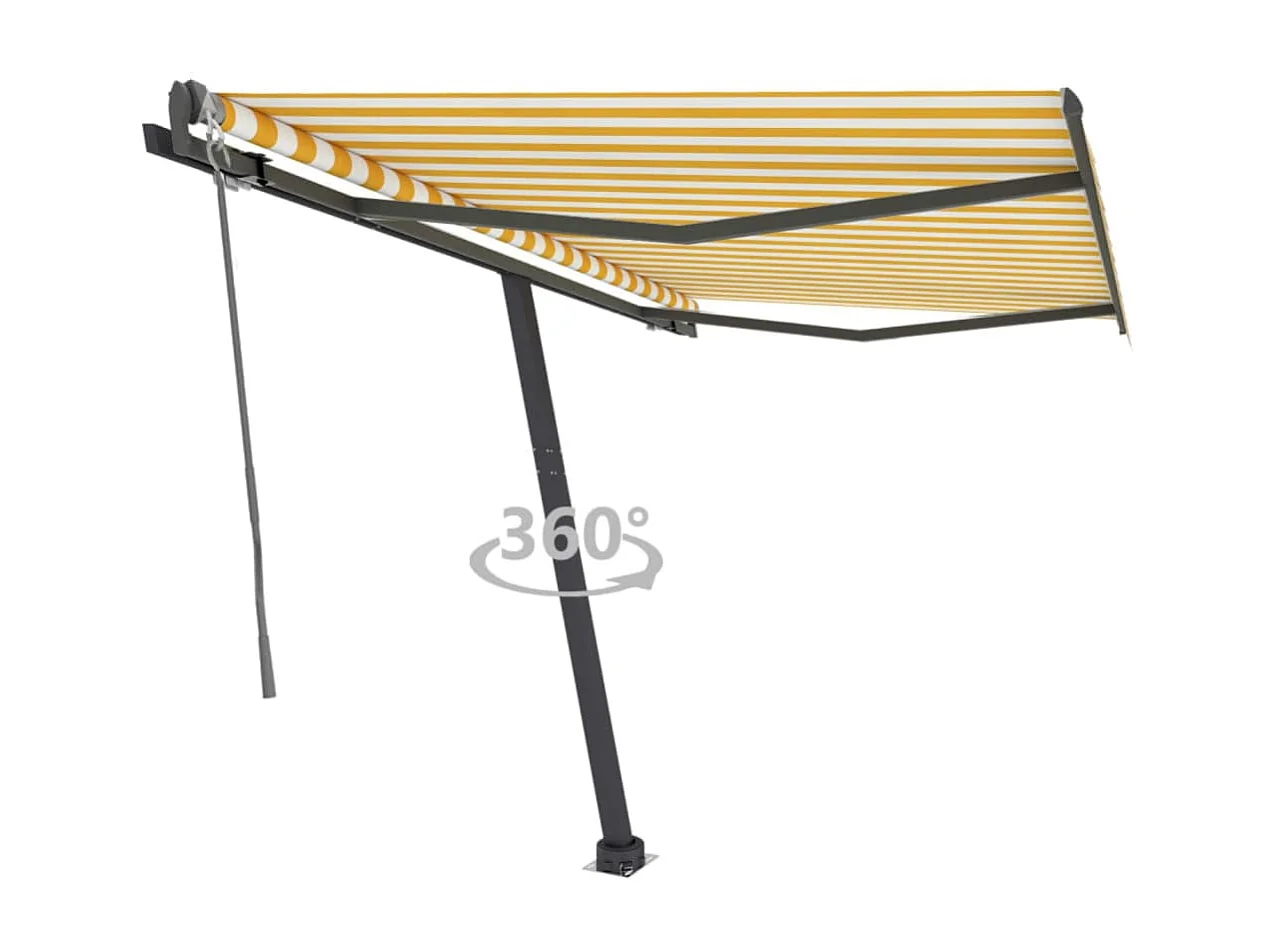 Auvent automatique sur pied 300x250 Jaune/Blanc