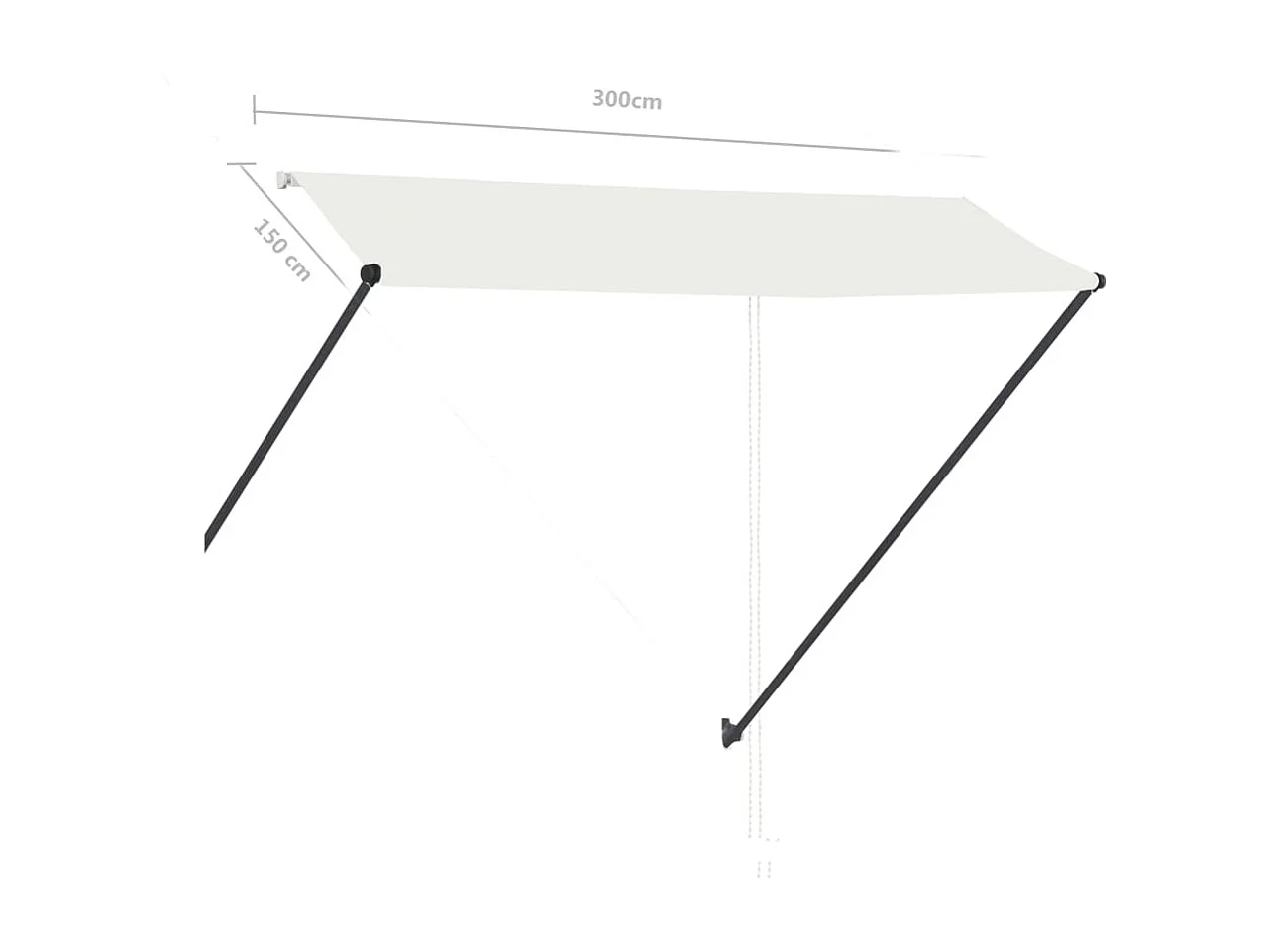 Toldo retrátil com LED 300x150 Creme