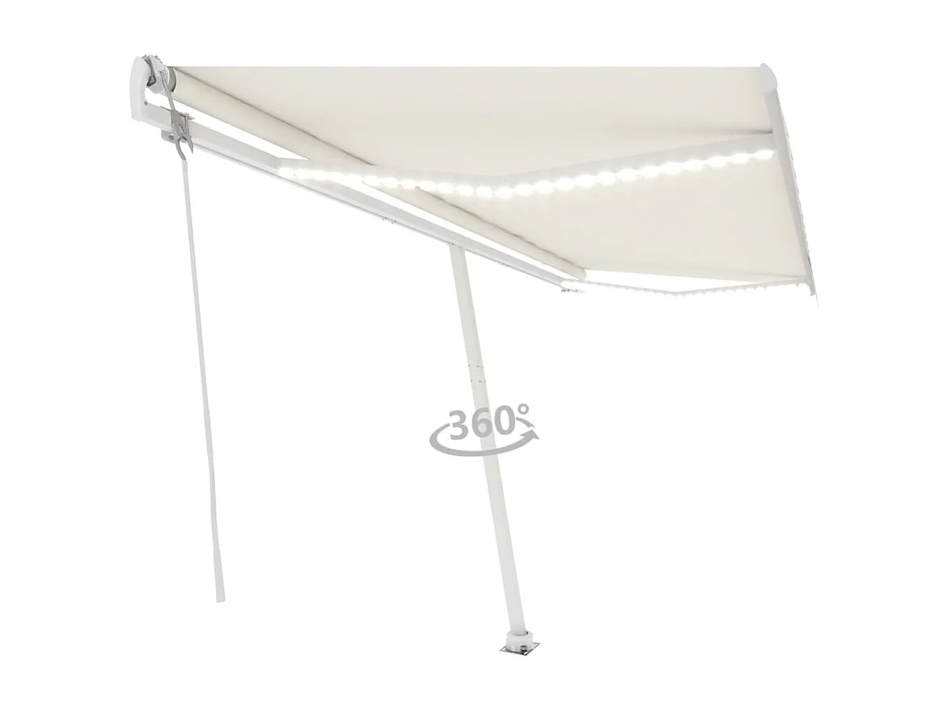 Auvent automatique avec capteur de vent et LED 500x350 Crème