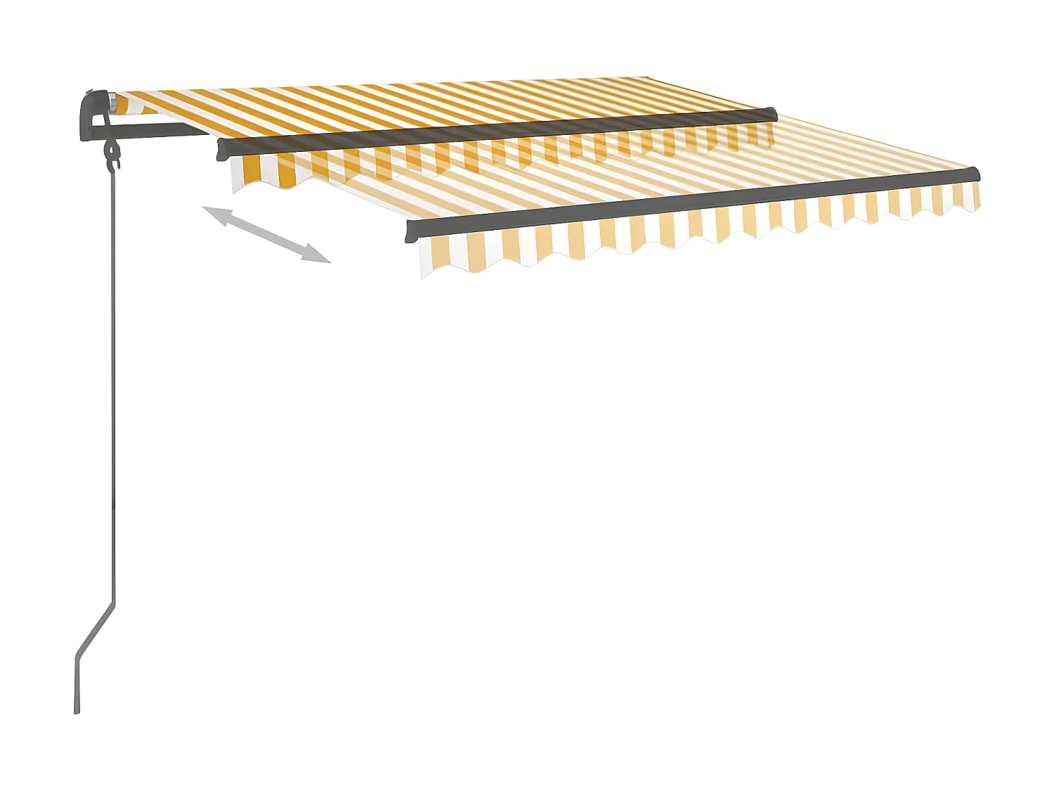 Auvent rétractable automatique et poteaux 3,5x2,5 Jaune blanc