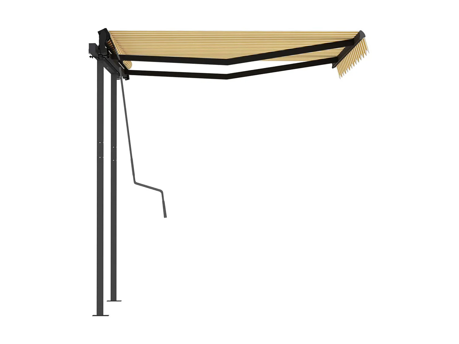 Auvent rétractable automatique et poteaux 3,5x2,5 Jaune blanc