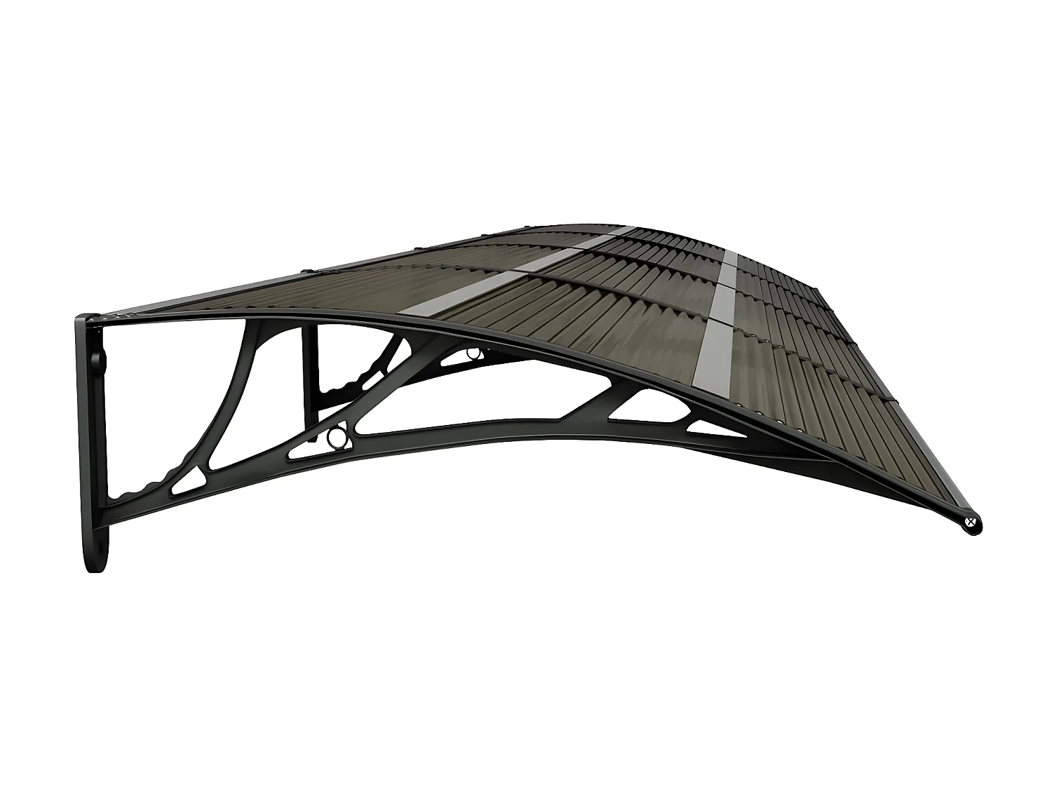 Deurluifel Zwart 350x80 Polycarbonaat