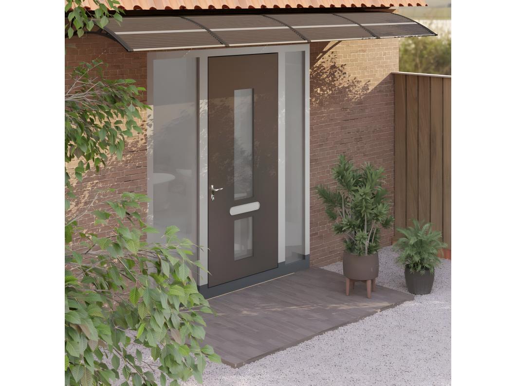 Toldo de porta Policarbonato Preto 350x80