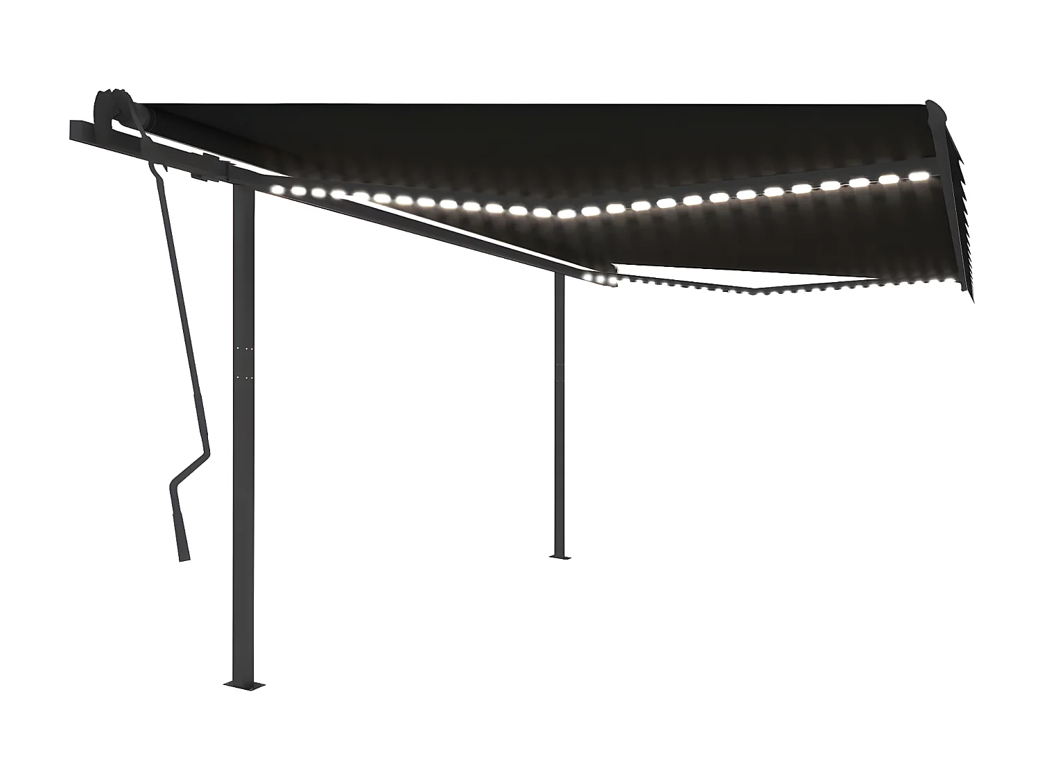 Toldo automático e sensor de vento LED 4,5x3,5 Antracite