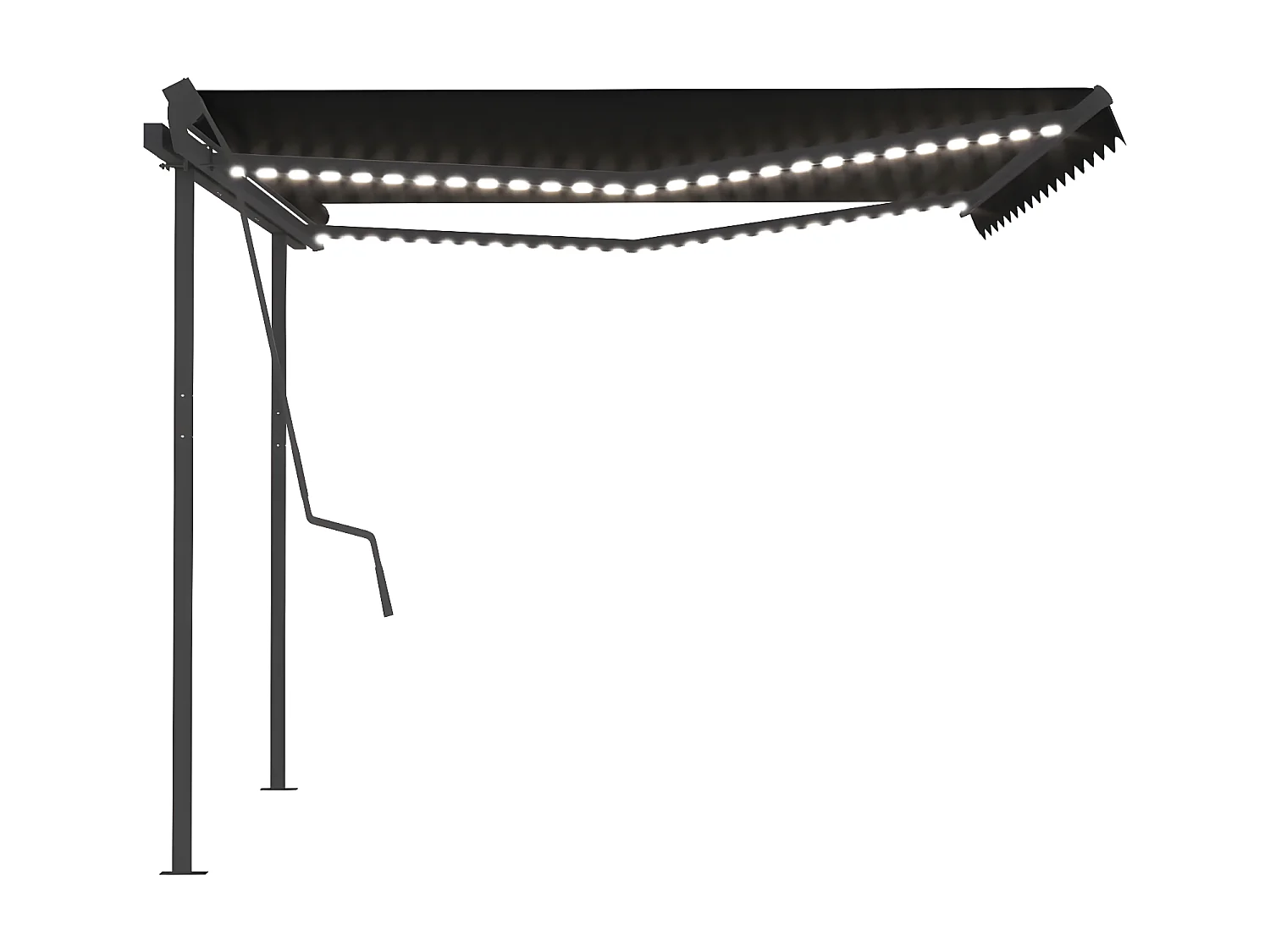 Toldo automático e sensor de vento LED 4,5x3,5 Antracite