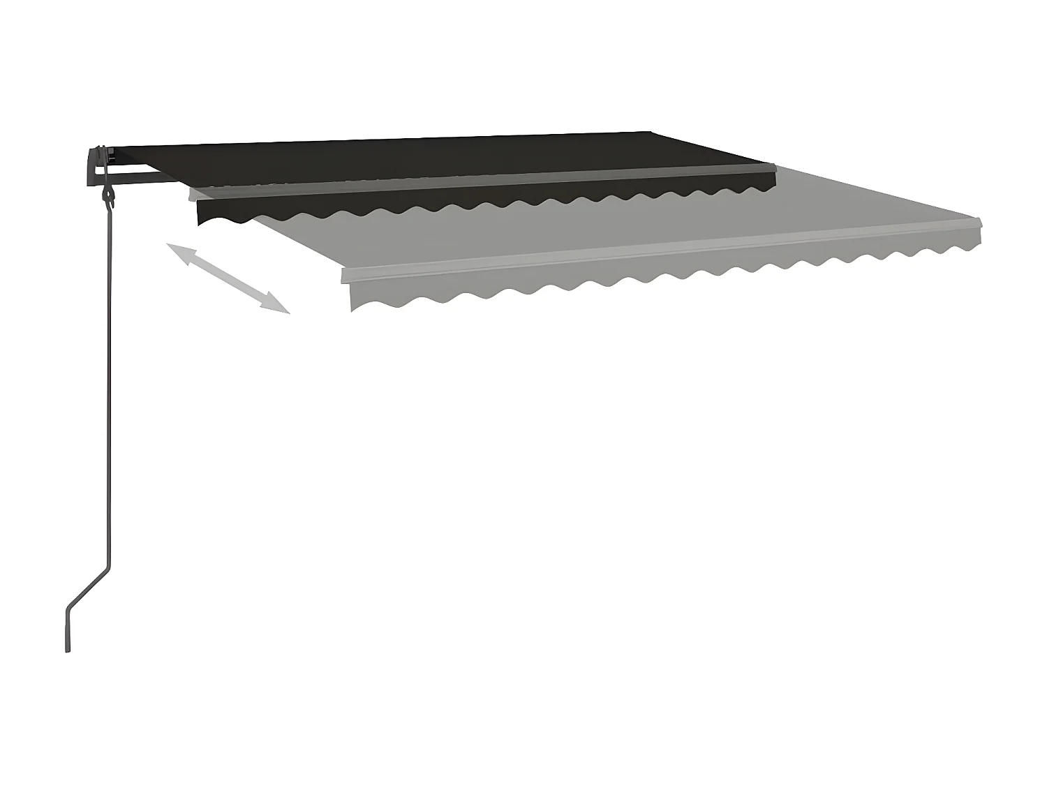 Toldo automático e sensor de vento LED 4,5x3,5 Antracite