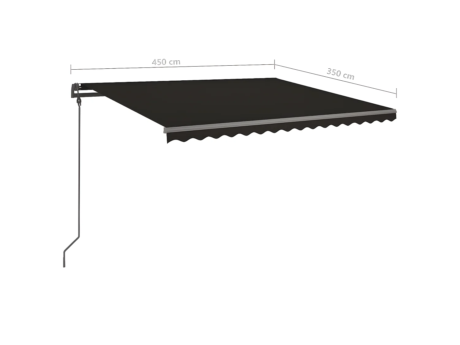 Toldo automático e sensor de vento LED 4,5x3,5 Antracite