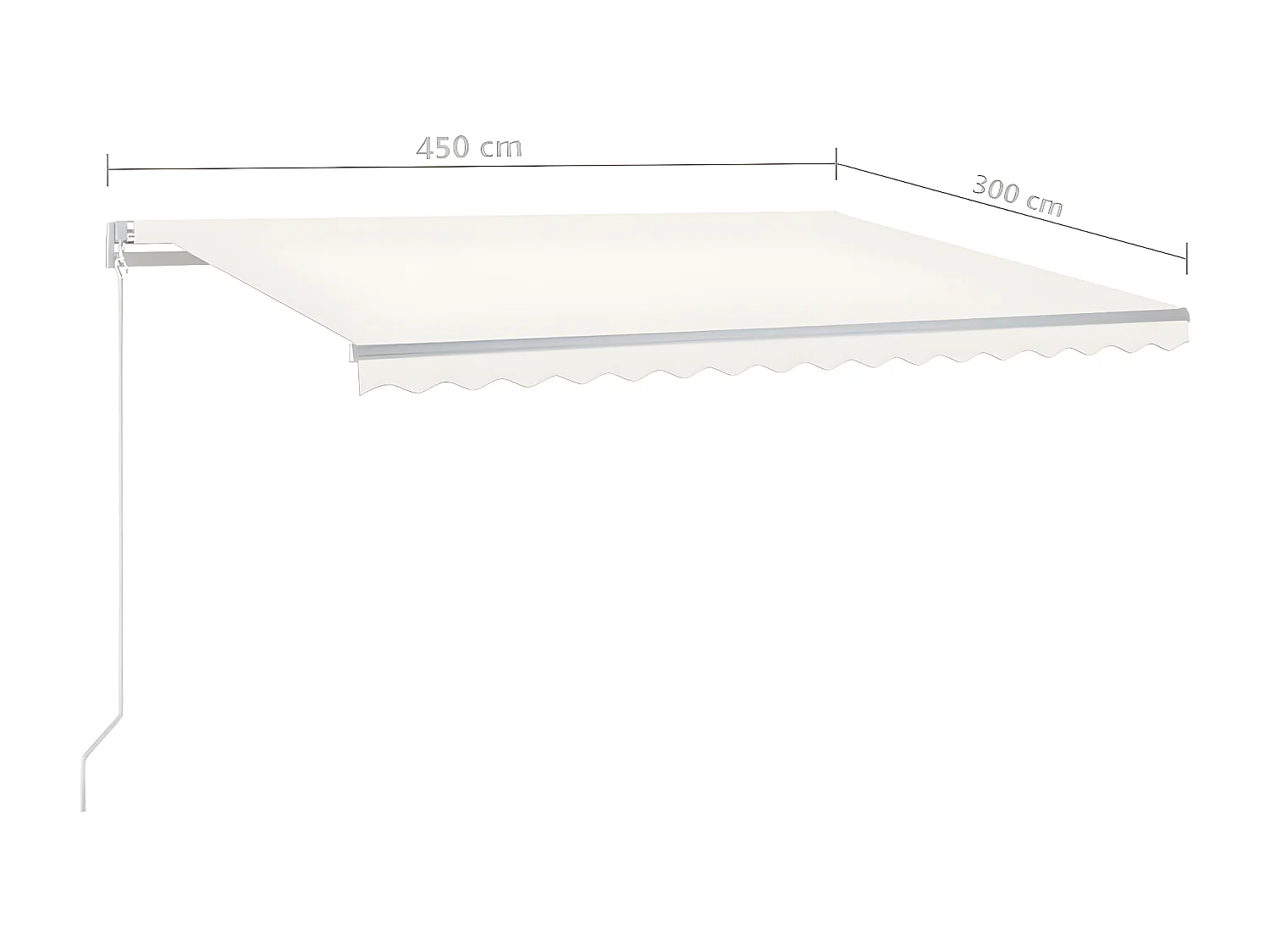 Auvent automatique avec capteur de vent et LED 4,5x3 Crème