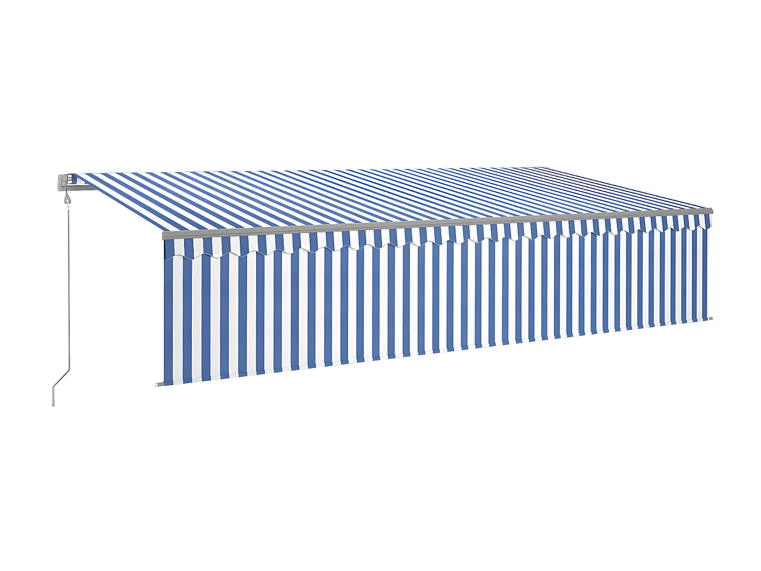 Auvent automatique store capteur de vent LED 6x3 Bleu blanc