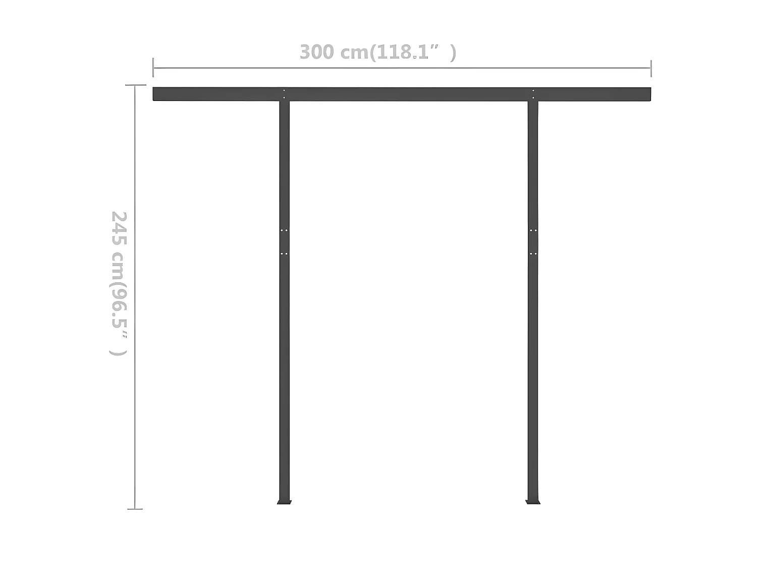 Toldo Retráctil con LED 3x2,5 Crema