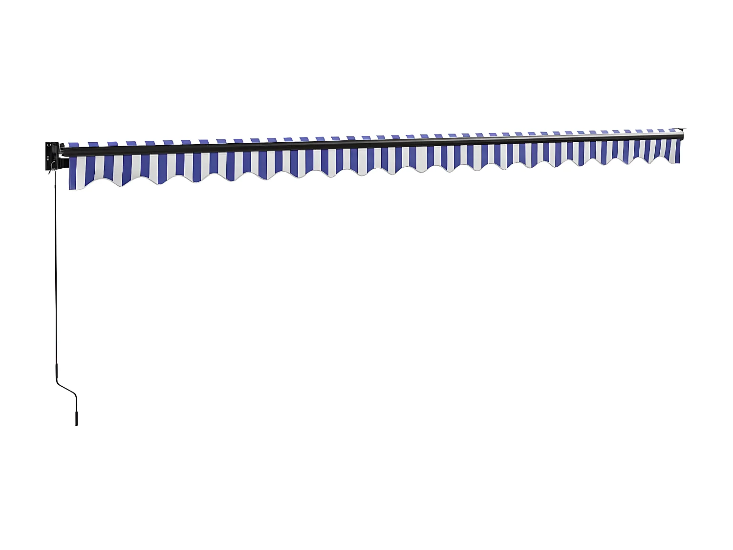 Auvent rétractable bleu et blanc 5x3 tissu et aluminium