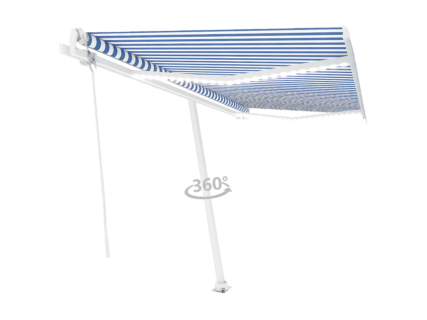 Auvent automatique capteur de vent LED 450x350 Bleu et blanc