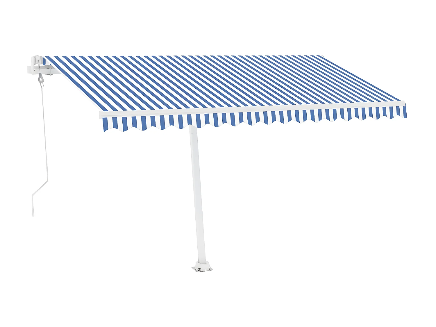 Auvent automatique capteur de vent LED 450x350 Bleu et blanc