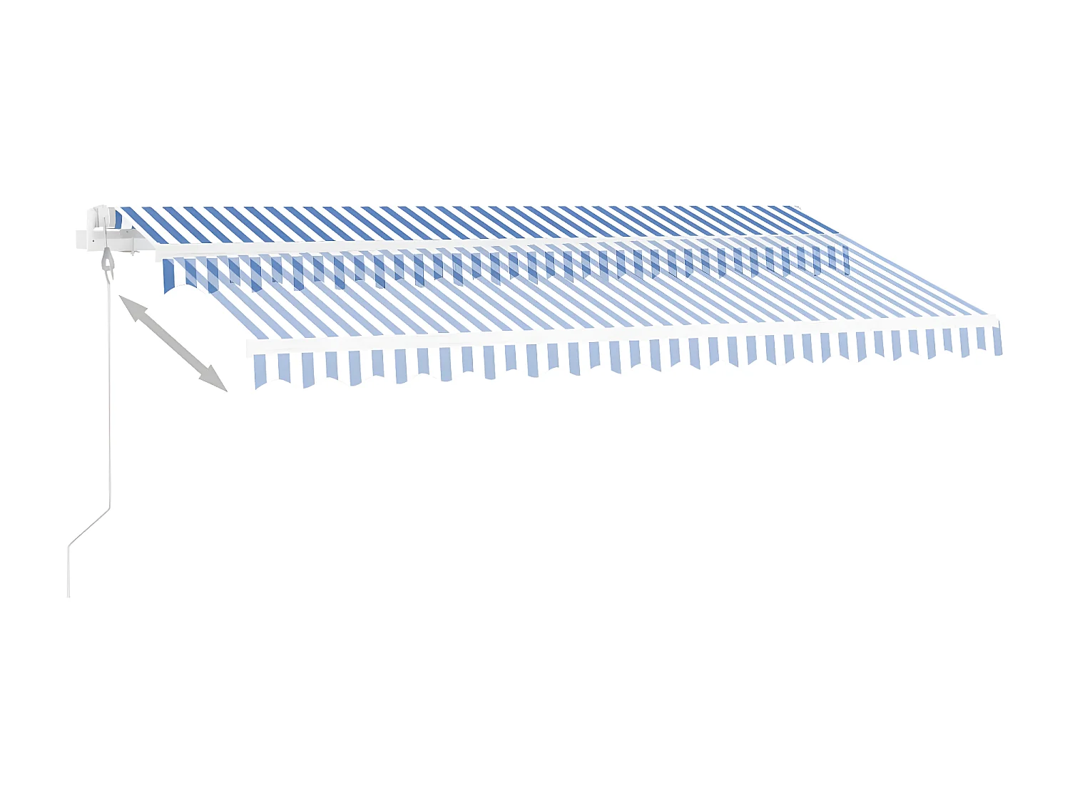 Auvent automatique capteur de vent LED 450x350 Bleu et blanc