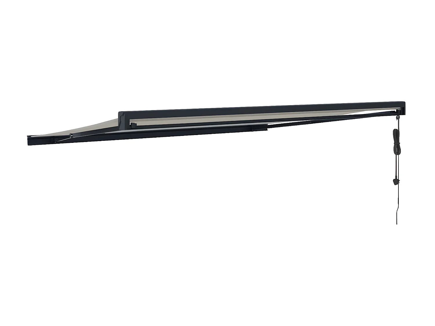 Auvent rétractable crème 4,5x3 tissu et aluminium