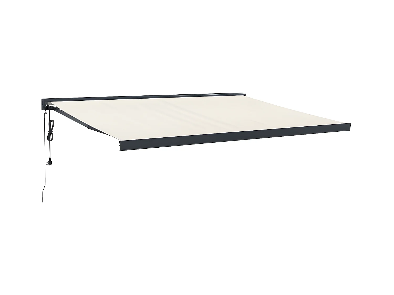 Cremefarbene einziehbare Markise aus 4,5 x 3 Stoff und Aluminium