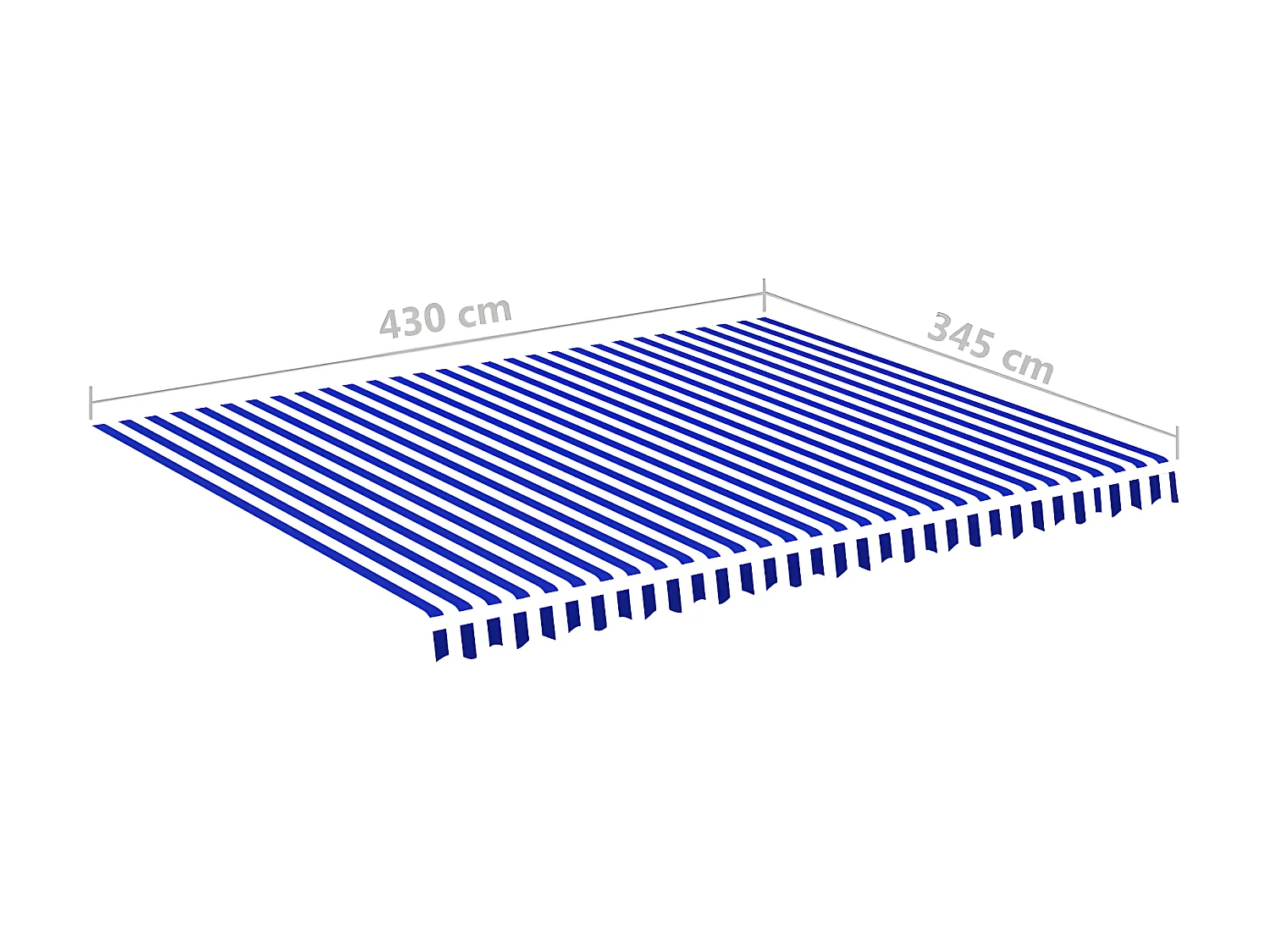 Tissu de remplacement pour auvent Bleu et blanc 4,5x3,5