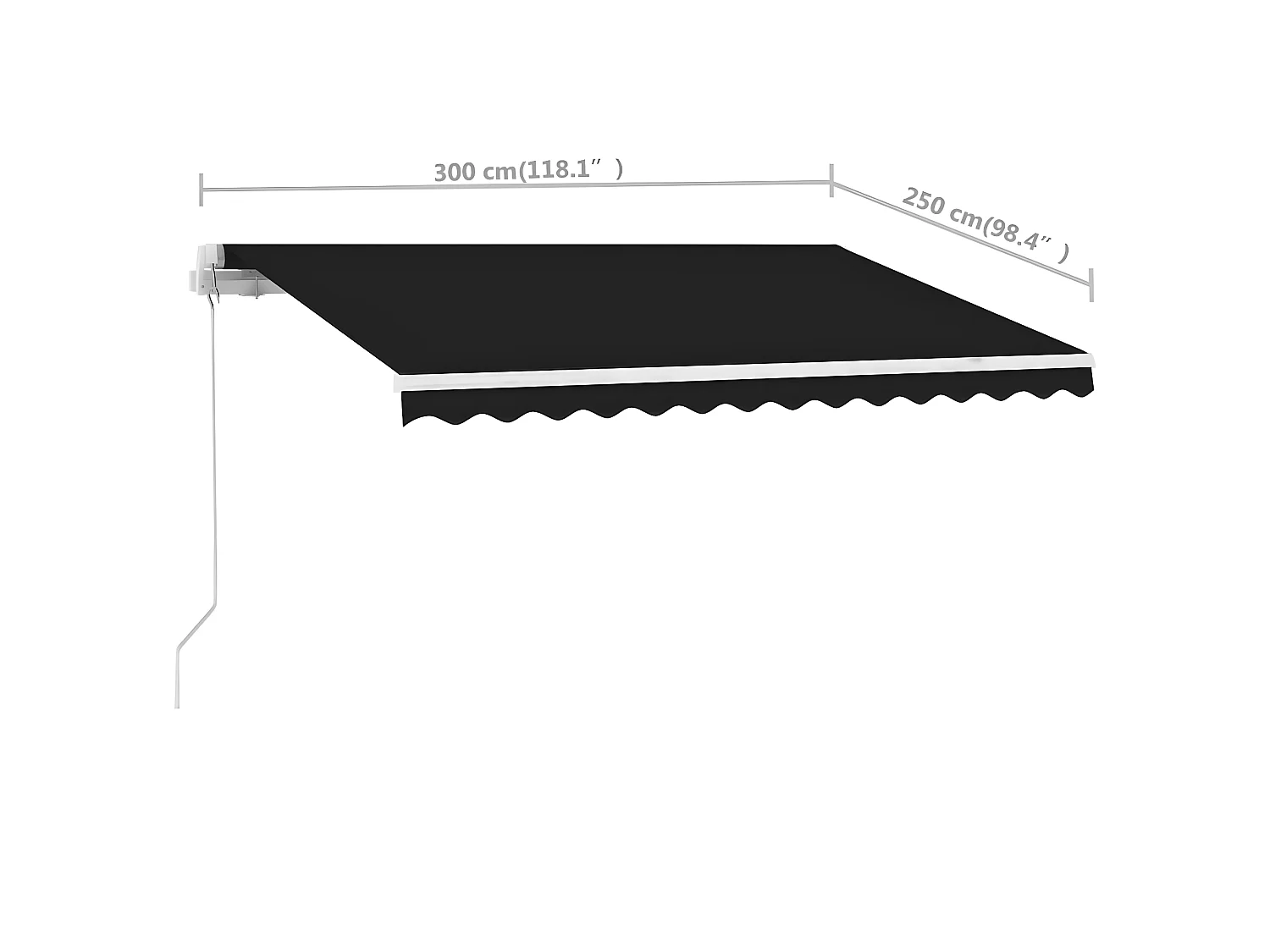 Auventanuel rétractable sur pied 300x250 Anthracite