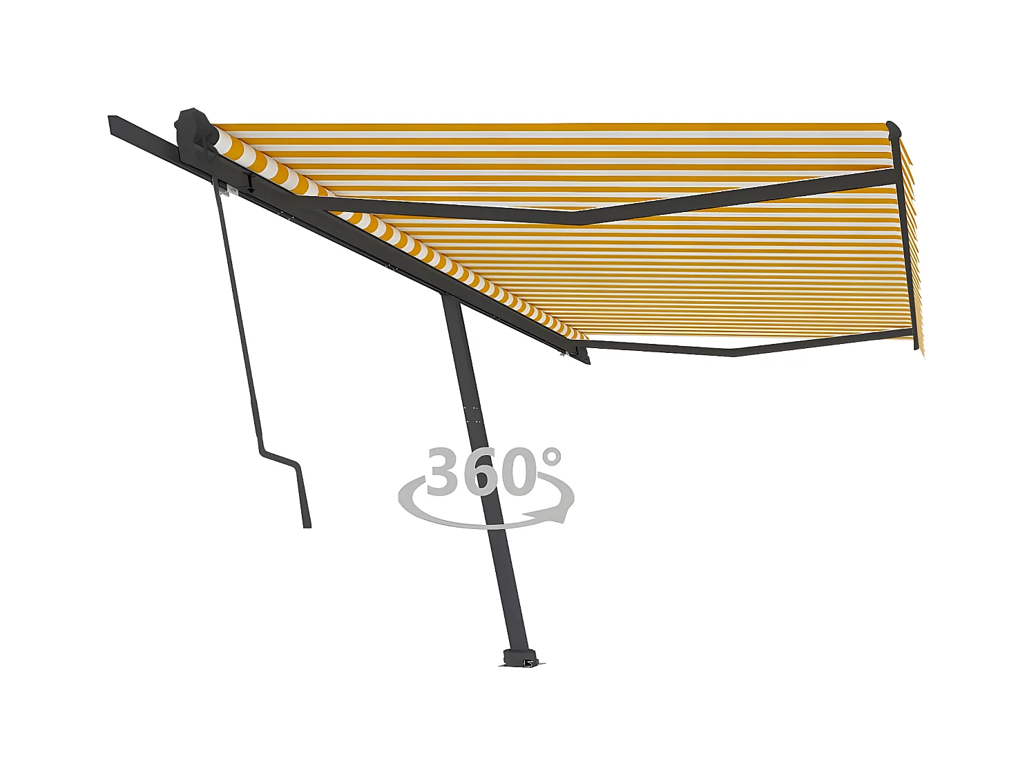 Auvent automatique sur pied 500x350 Jaune/Blanc